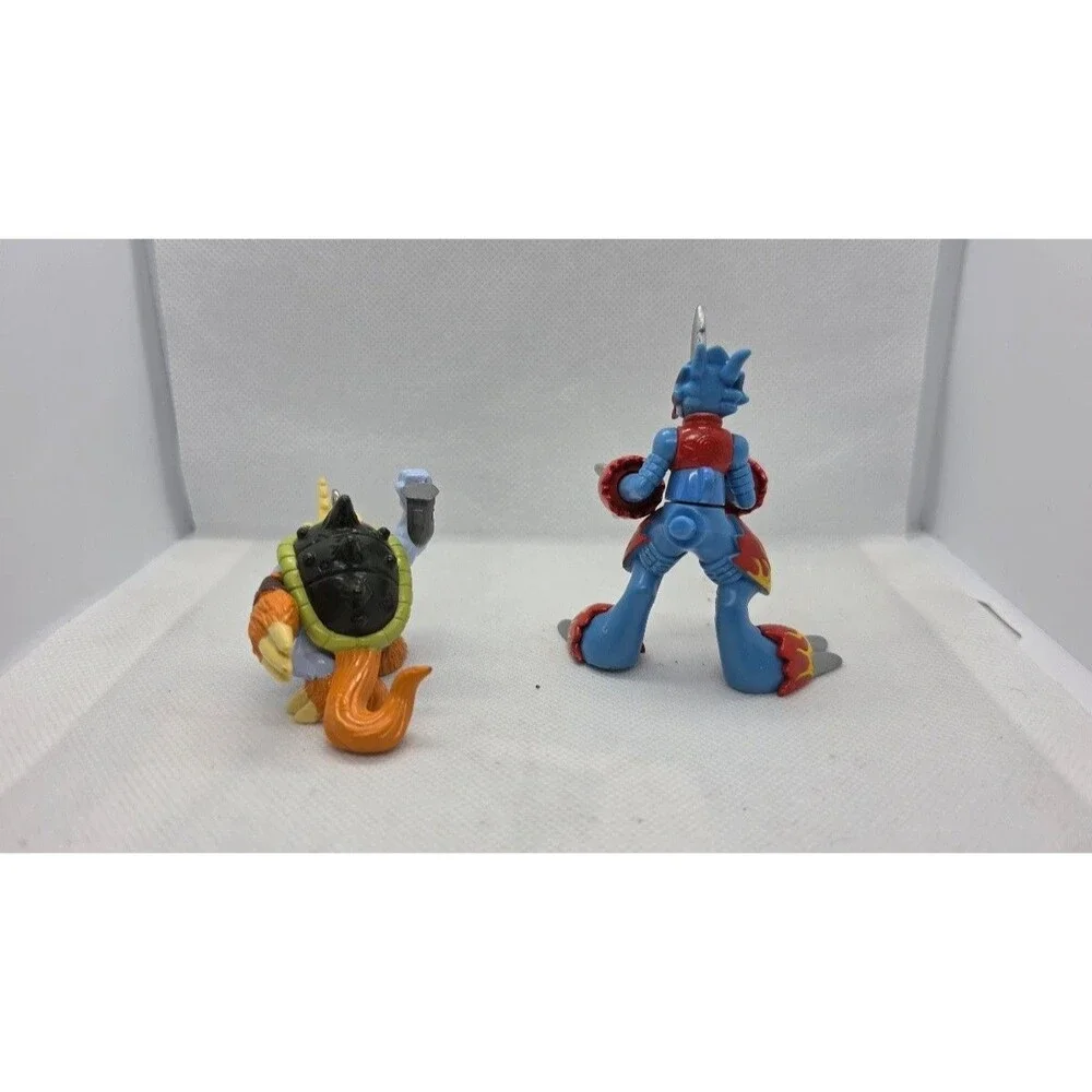 Lot of 2 Bandai Digimon Zudomon Flamedramon 1999-2000 Mini Action Figures